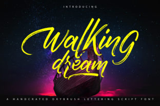 Walking Dream: A Bold Dry Brush Font for Standout Web Headlines